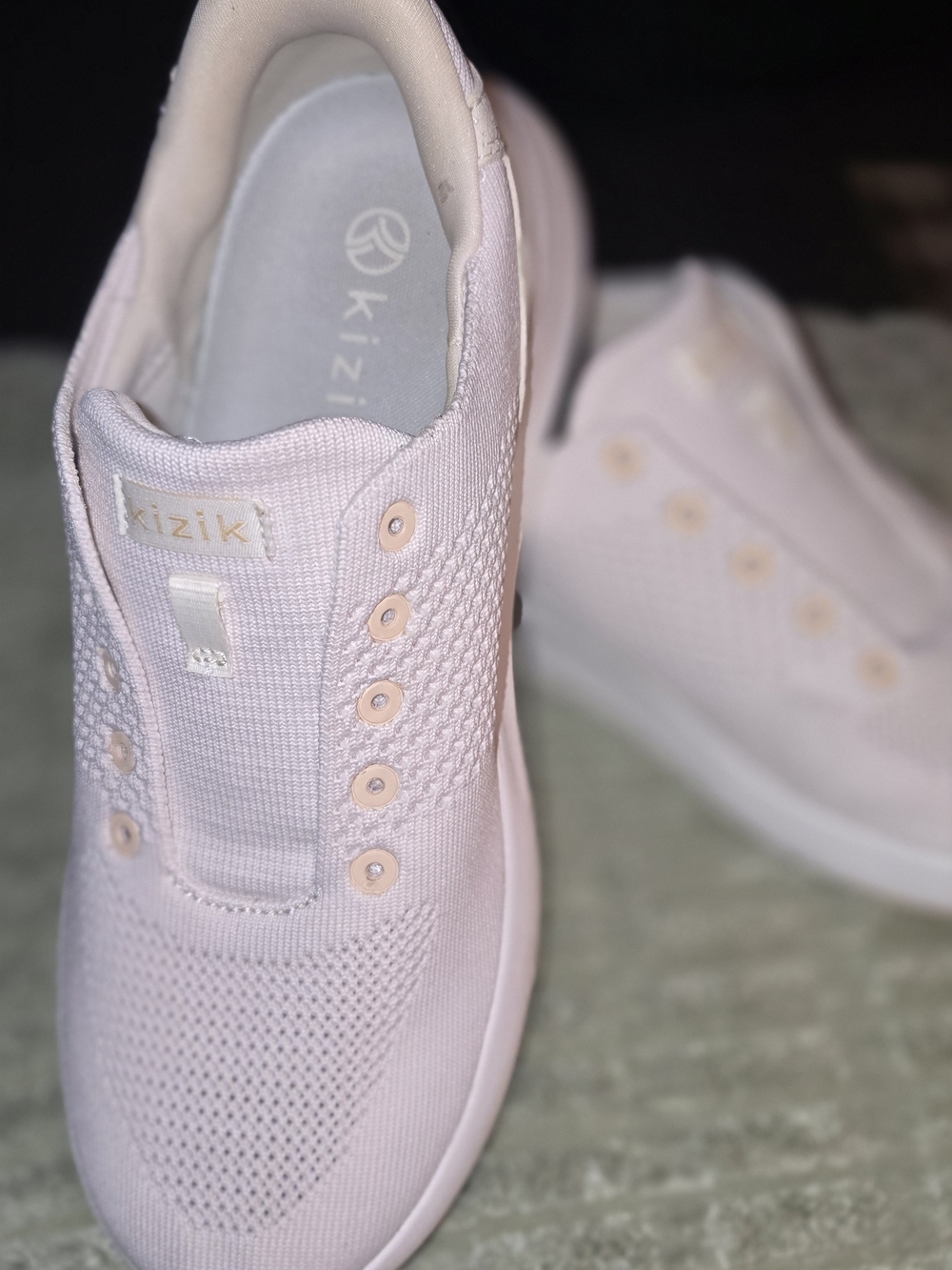 Kizik Women's Slip-On Knit Sneakers in Light Blush
